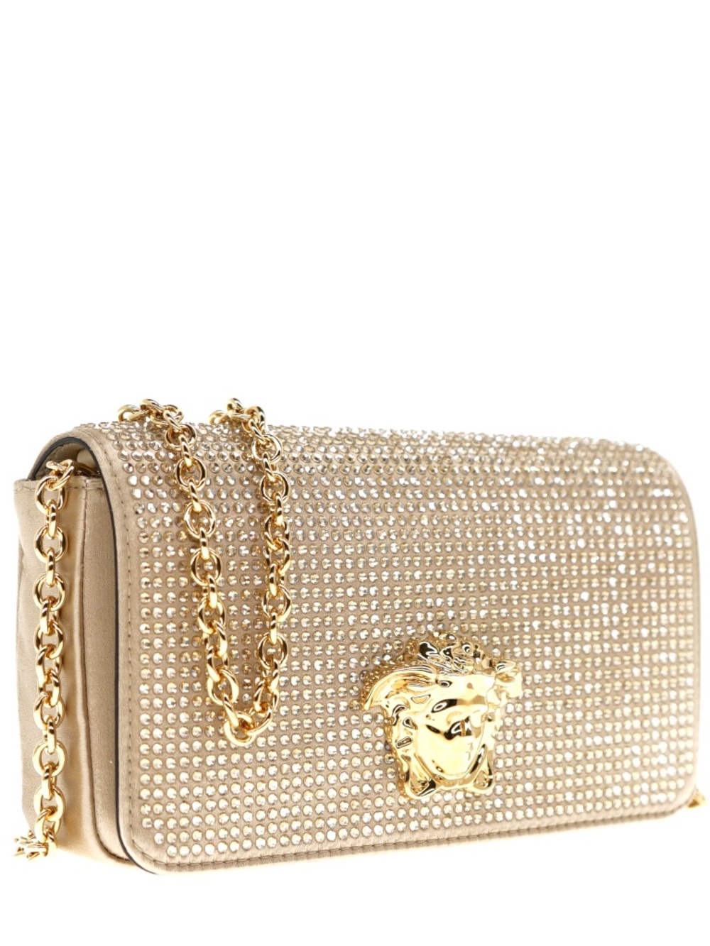 Versace Medusa Strass Crystal Wallet On Chain Crossbody New